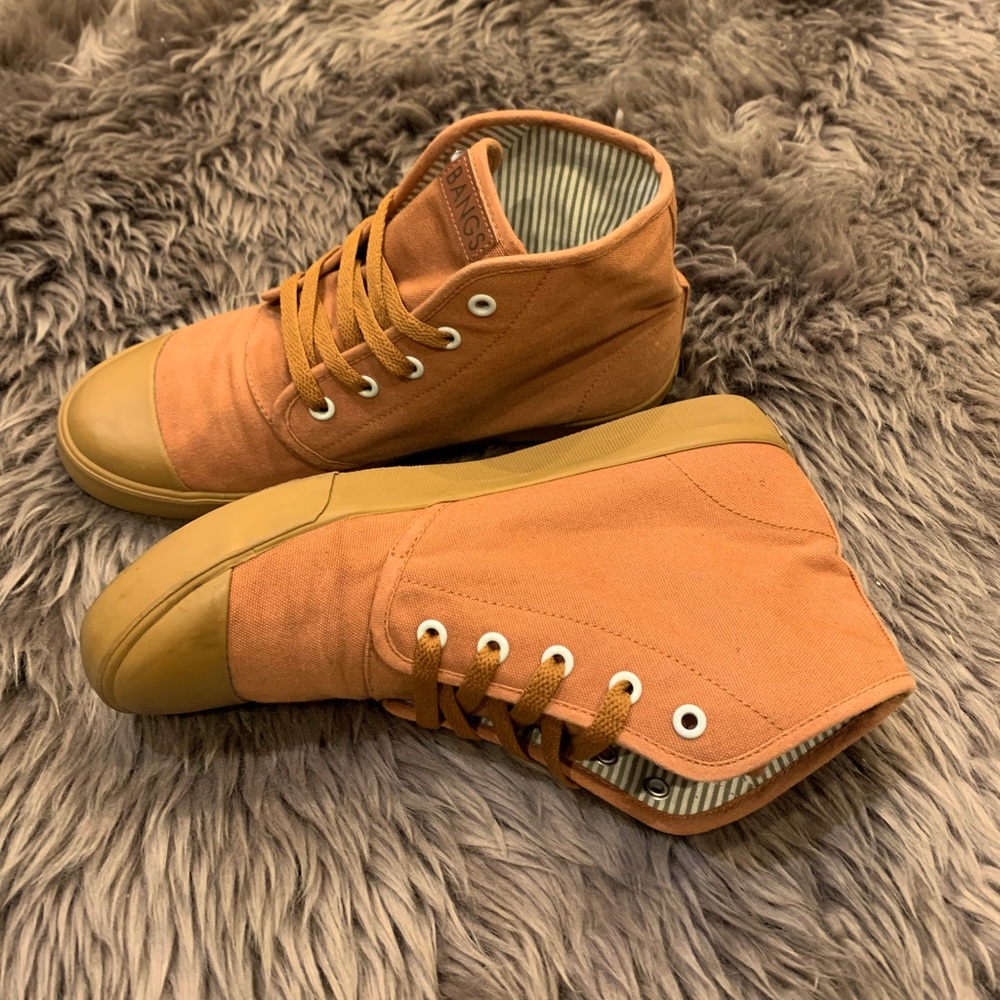 Bangs sahara high top mustard brown shoes sneakers